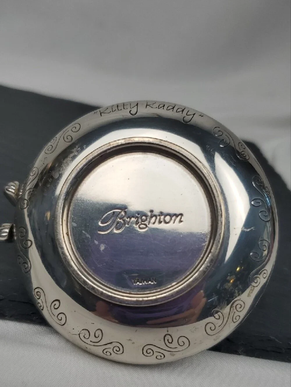 Brighton Silver-Tone Cat Ring Dish with Upright Tail